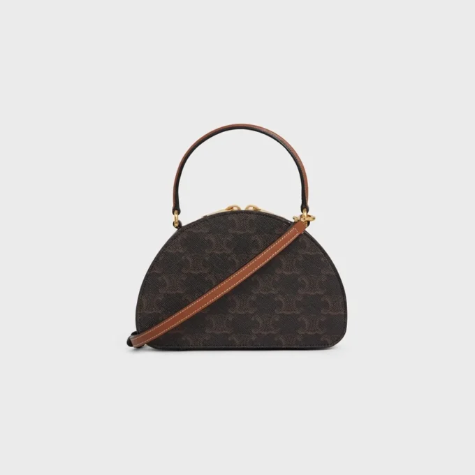 Étui Half Moon en Triomphe Canvas et cuir de veau