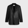 Veste ajustée en cuir d&rsquo;agneau