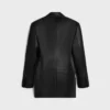 Veste ajustée en cuir d&rsquo;agneau