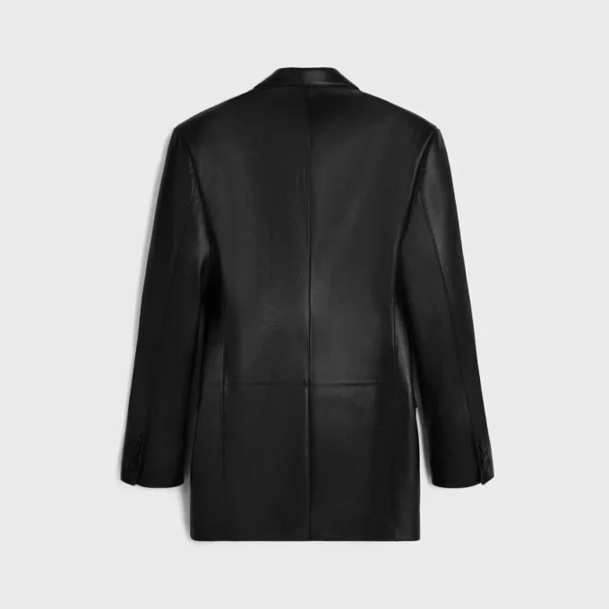 Veste ajustée en cuir d&rsquo;agneau