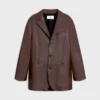Veste ajustée en cuir d’agneau souple Veste ajustée en cuir d’agneau souple