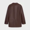 Veste ajustée en cuir d’agneau souple Veste ajustée en cuir d’agneau souple