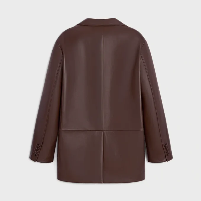 Veste ajustée en cuir d’agneau souple Veste ajustée en cuir d’agneau souple