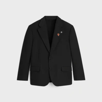 Veste ajustée en gabardine de laine