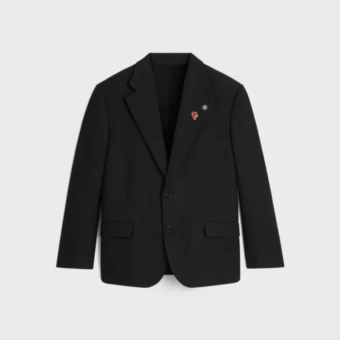 Veste ajustée en gabardine de laine Veste ajustée en gabardine de laine