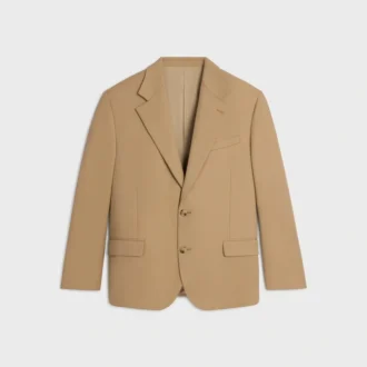 Veste ajustée en gabardine de laine stretch