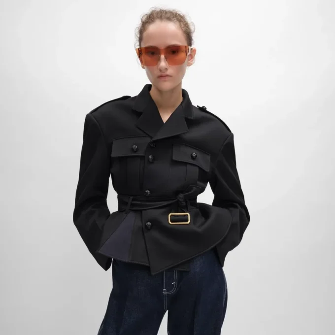 Veste à basque en gabardine de laine Veste à basque en gabardine de laine