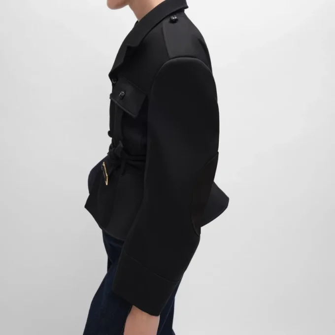 Veste à basque en gabardine de laine Veste à basque en gabardine de laine