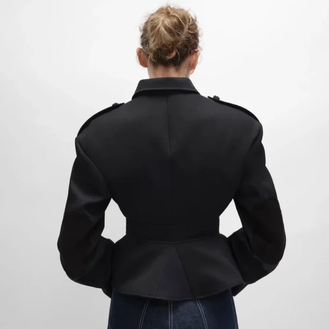 Veste à basque en gabardine de laine Veste à basque en gabardine de laine