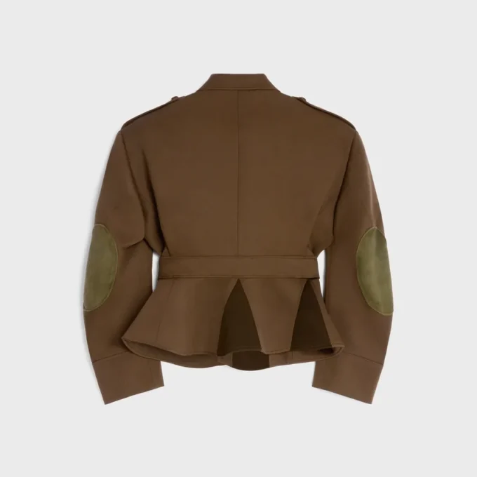 Veste à basque en laine à chevrons