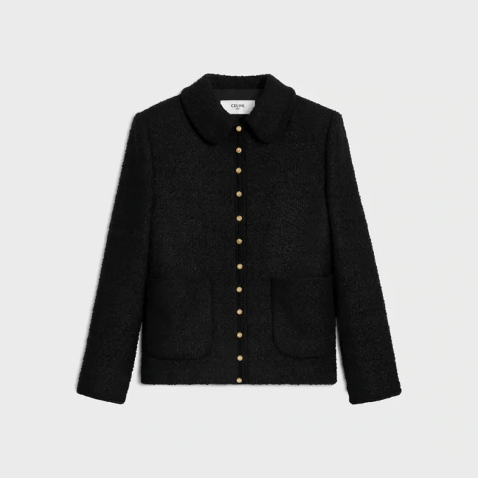 Veste Chasseur en cachemire bouclé tressé Veste Chasseur en cachemire bouclé tressé