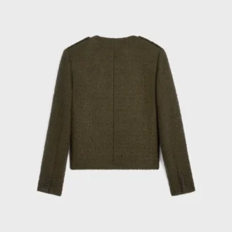 Veste Chasseur en cachemire bouclé tressé