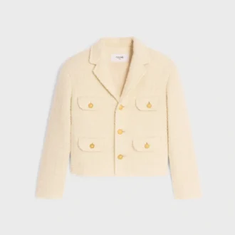 Veste chasseur en tweed de laine et mohair