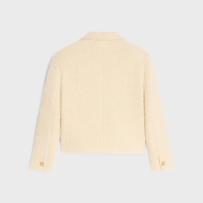 Veste chasseur en tweed de laine et mohair
