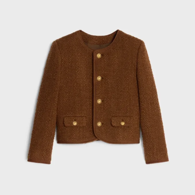 Veste Chelsea en tweed de laine et mohair
