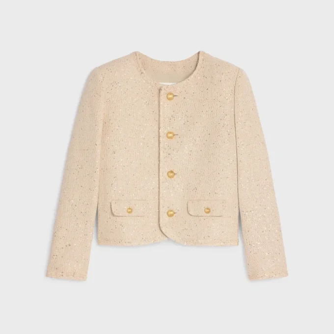 Veste Chelsea en tweed de soie à paillettes
