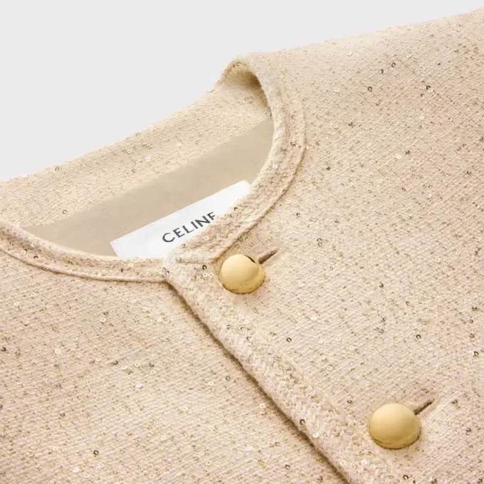 Veste Chelsea en tweed de soie à paillettes