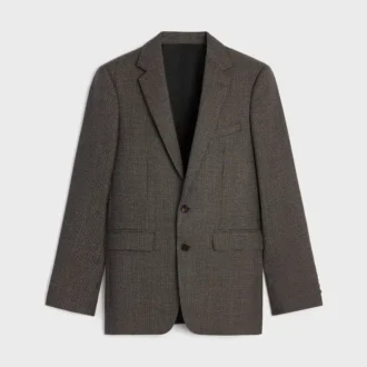 Veste Classic en laine à micro-motif pied-de-poule