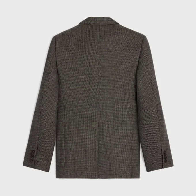 Veste Classic en laine à micro-motif pied-de-poule Veste Classic en laine à micro-motif pied-de-poule