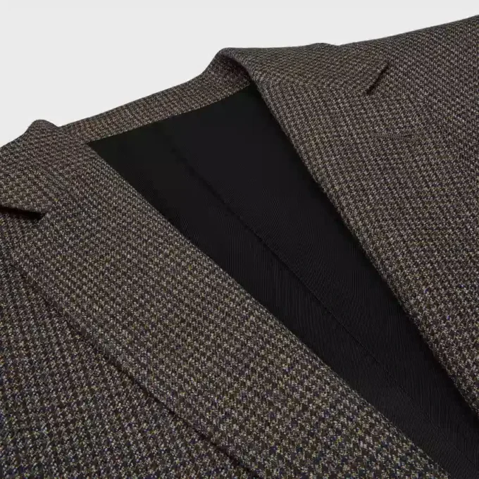Veste Classic en laine à micro-motif pied-de-poule Veste Classic en laine à micro-motif pied-de-poule
