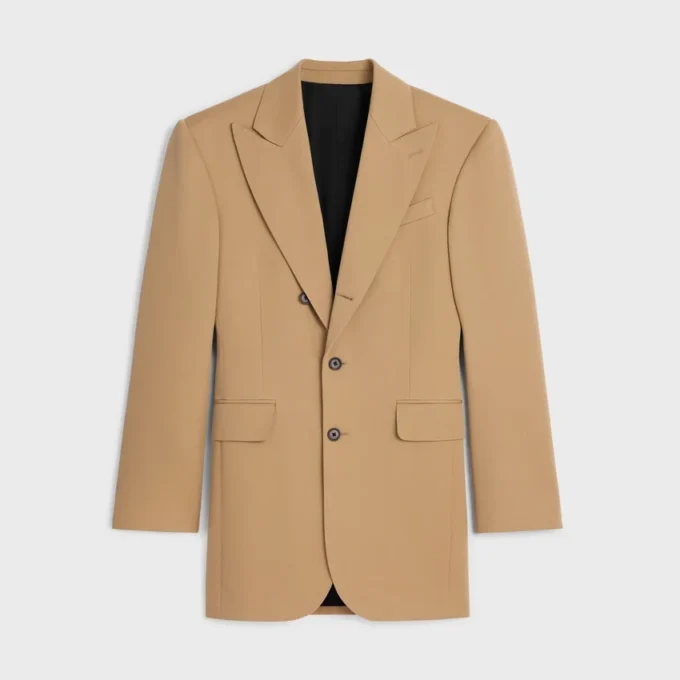 Veste Colonne en laine diagonale
