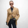Veste Colonne en laine diagonale