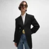 Veste Colonne en laine diagonale