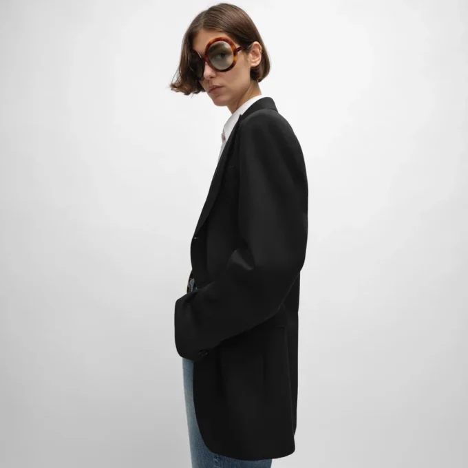 Veste Colonne en laine diagonale