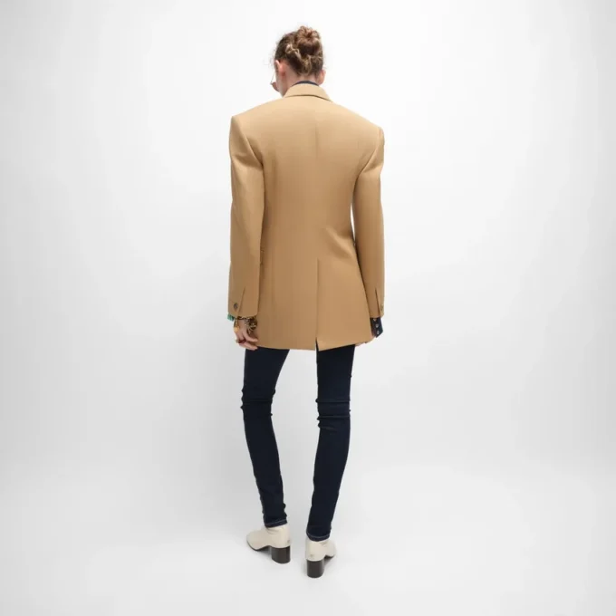 Veste Colonne en laine diagonale