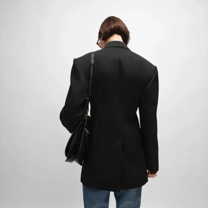 Veste Colonne en laine diagonale