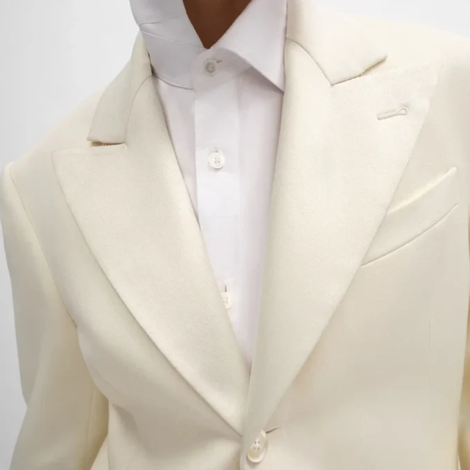 Veste Colonne en laine diagonale