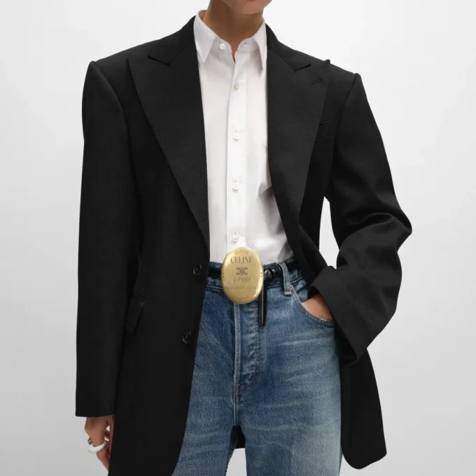 Veste Colonne en laine diagonale