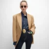 Veste Colonne en laine diagonale