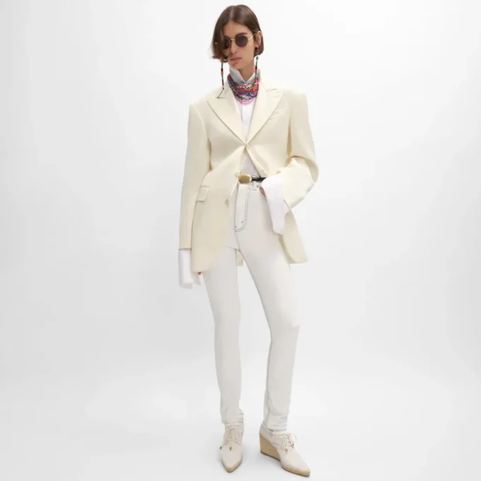Veste Colonne en laine diagonale