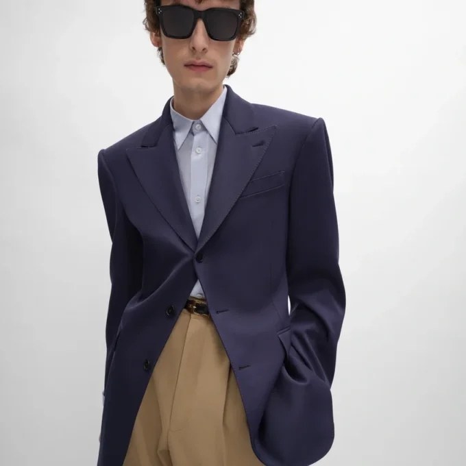 Veste Colonne en laine Grain De Poudre
