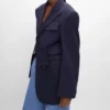 Veste Colonne en laine Grain De Poudre