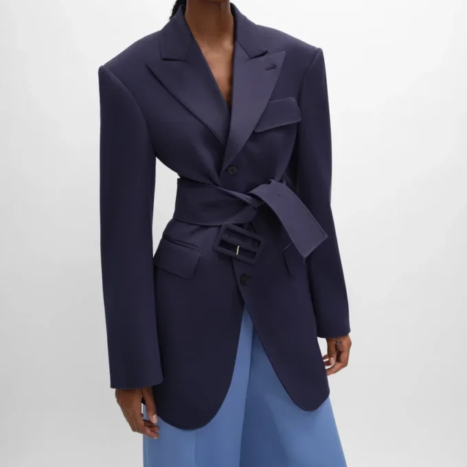 Veste Colonne en laine Grain De Poudre