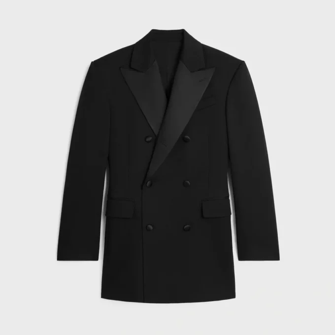 Veste Colonne Tux en gabardine de laine et mohair