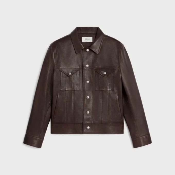 Veste de camionneur en cuir d’agneau Veste de camionneur en cuir d’agneau