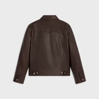 Veste de camionneur en cuir d&rsquo;agneau