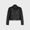 Veste de motard en cuir de veau