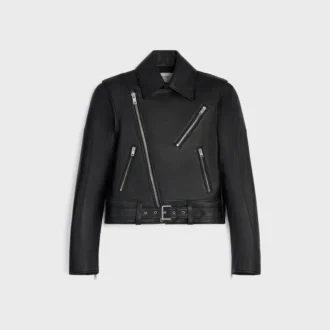 Veste de motard en cuir de veau