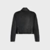 Veste de motard en cuir de veau
