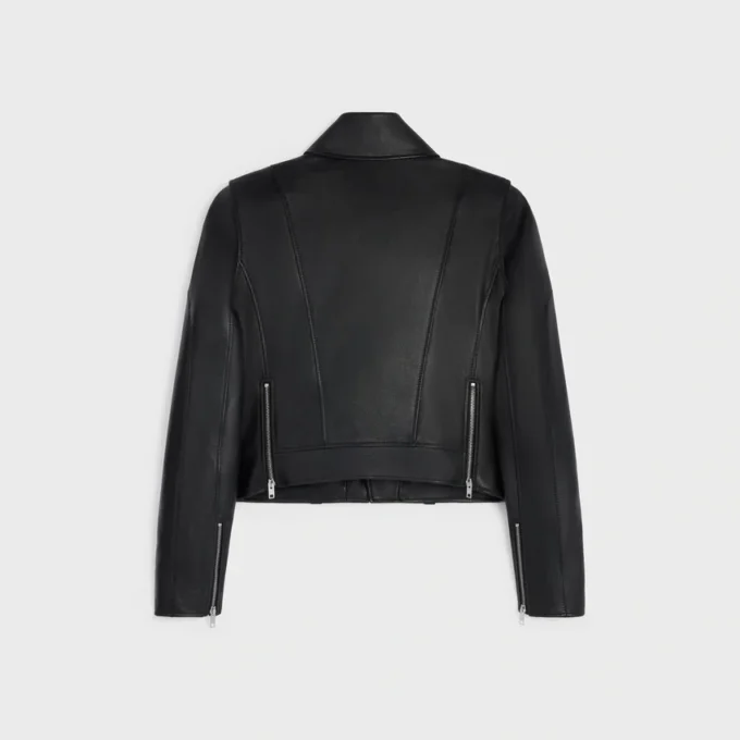 Veste de motard en cuir de veau