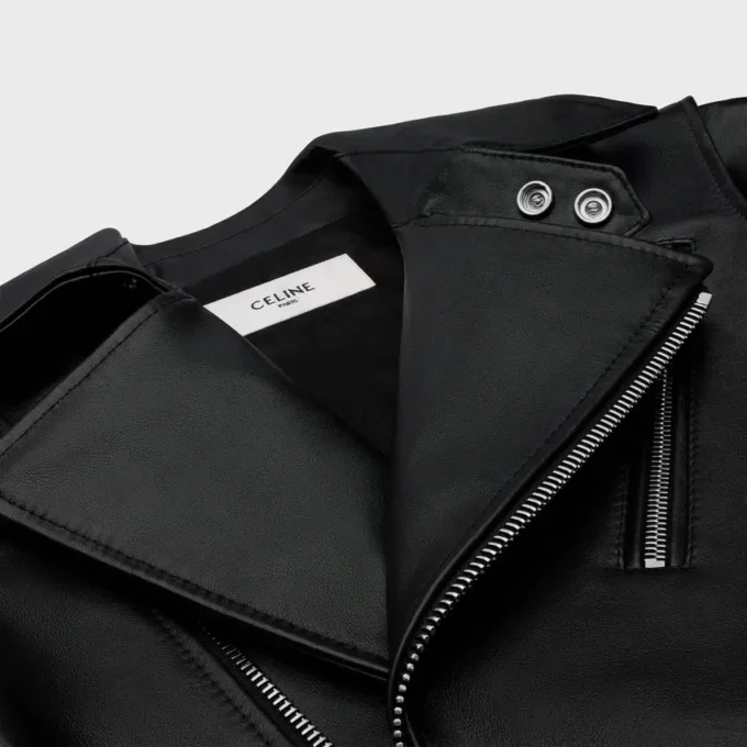 Veste de motard en cuir de veau