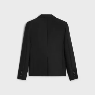 Veste de smoking courte en laine et mohair