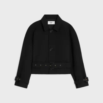 Veste en gabardine de coton et laine