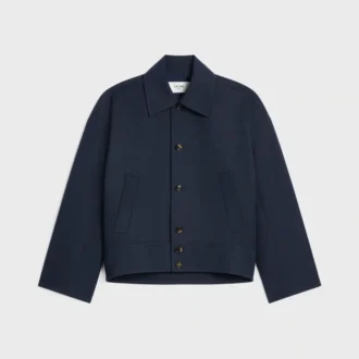 Veste en gabardine de coton et laine