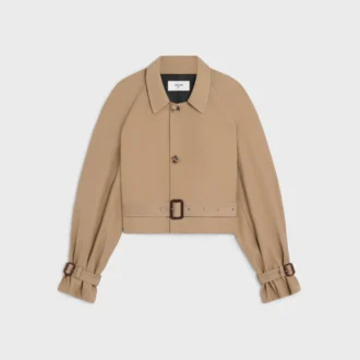 Veste en gabardine de coton et laine