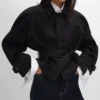 Veste en gabardine de coton et laine